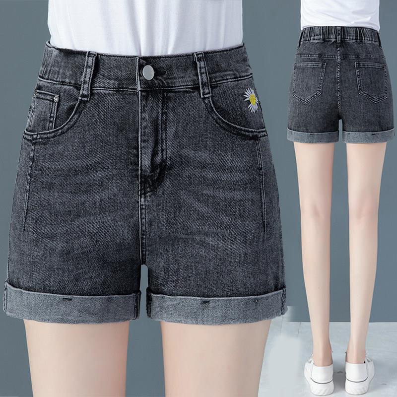 Foreign Dream Star Children's Denim Shorts women's summer super high waist hot pants 2021 new loose thin style shows the trend of thin and wide leg pants