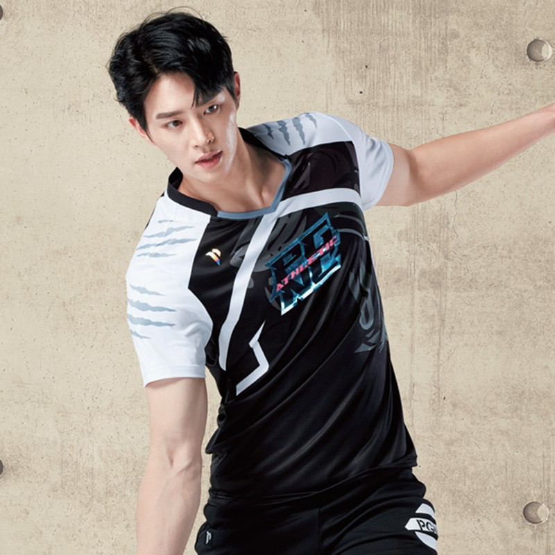 Pgnc 2021ss South Korea badminton suit table tennis suit tennis suit men's sportswear short sleeved shorts match team uniform gst-1032