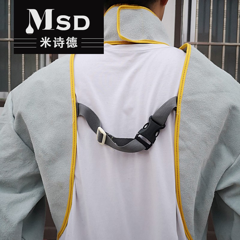 (invoiced) argon arc welding radiation protection clothing welder protection cowhide apron reverse dressing welder protection articles flame retardant, high temperature resistant and heat insulation