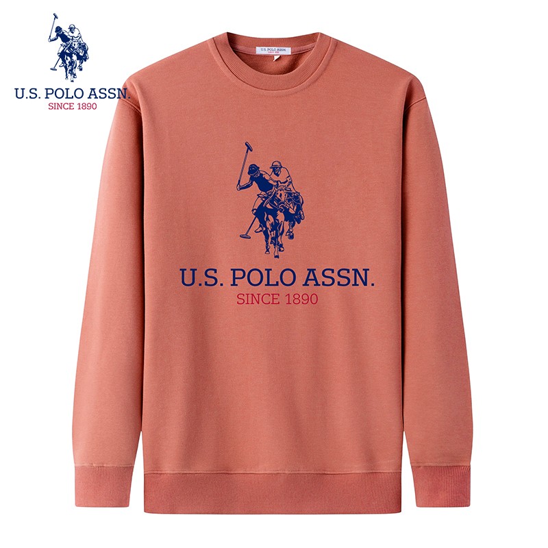 (U.S. Polo Assn.) sweater men's spring and autumn coat round neck hoodless couple long sleeve T-shirt loose sports leisure Pullover bottomed shirt