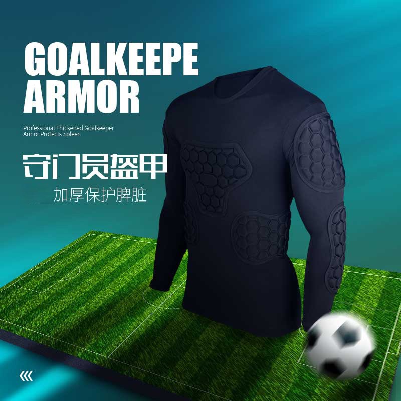 Shayu beehive tight goalkeeper's clothes goalkeeper's clothes anti collision long sleeved jerseys shorts helmet hip protection chest protection elbow protection