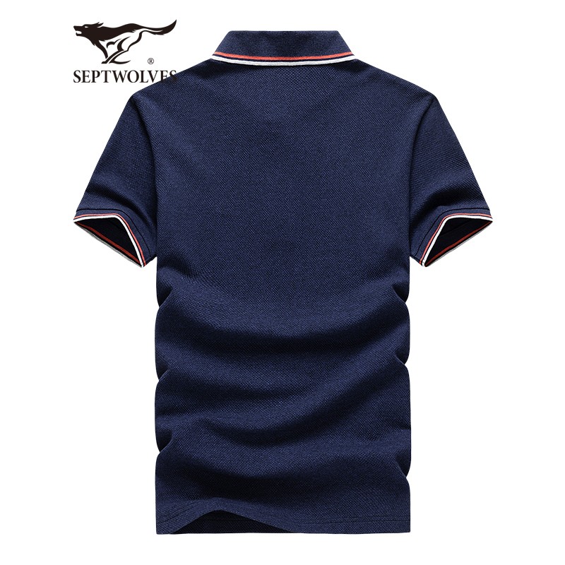 Seven wolves short sleeved t-shirt men's summer polo t-shirt cool ice sense modal sweat absorbing breathable business casual Paul T-shirt backing versatile trendy men's top clothing