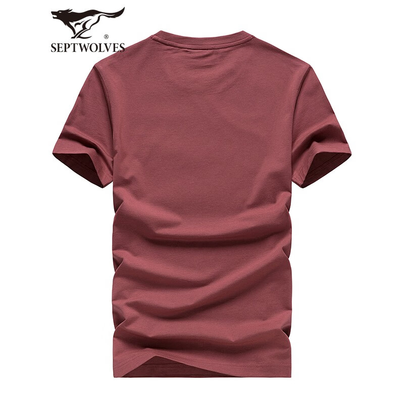 Seven wolves short sleeve t-shirt men's summer clothes modal new round neck middle-aged and young men's solid color colorful half sleeve T-shirt bottom shirt men's top clothing