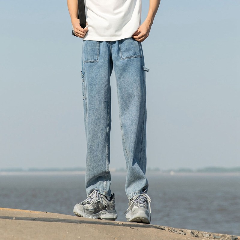 Samma's jeans men's new fashion trend in summer 2021 Vintage wide leg loose jeans men's pants Samma's jeans men's new fashion trend in summer 2021 Vintage wide leg loose jeans men's pants