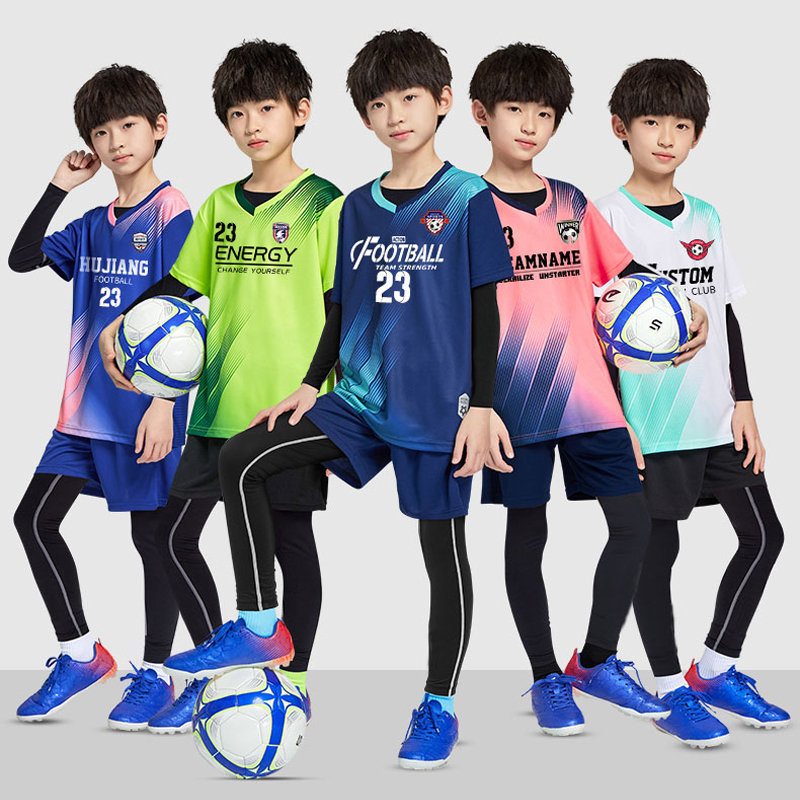 Krag children's soccer suit boys and girls customized autumn and winter long sleeve training clothes team clothes football jersey