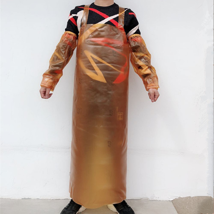 New Invoicing wear-resistant splash proof leather apron oil proof thickened slaughtering apron acid and alkali resistant lengthened industrial beef tendon stone factory apron