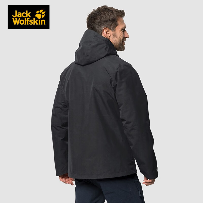 Jack Wolfskin wolf claw official stormsuit men's autumn and winter new outdoor sports warm fleece liner three in one jacket coat 1111671