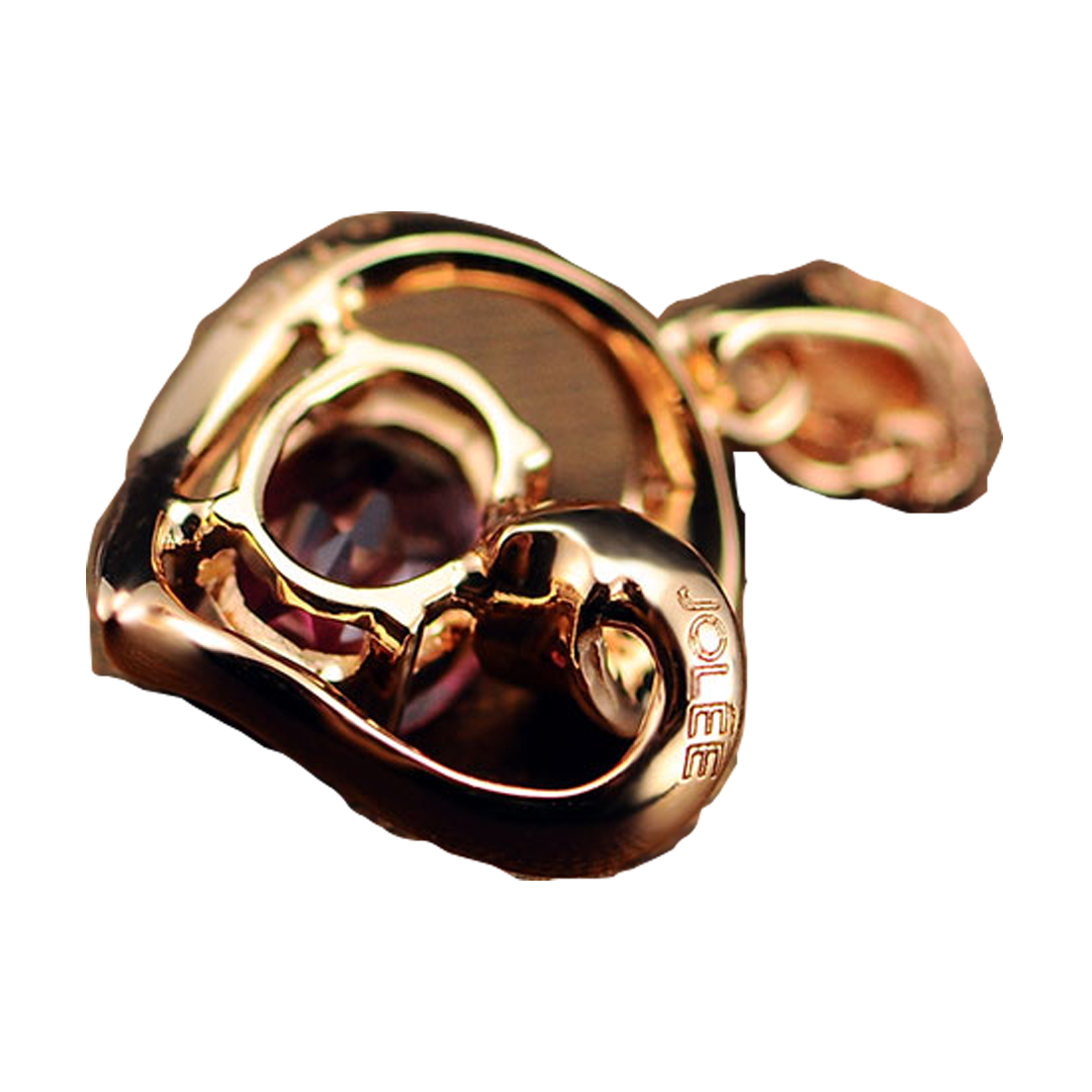 羽兰 18K金红碧玺吊坠