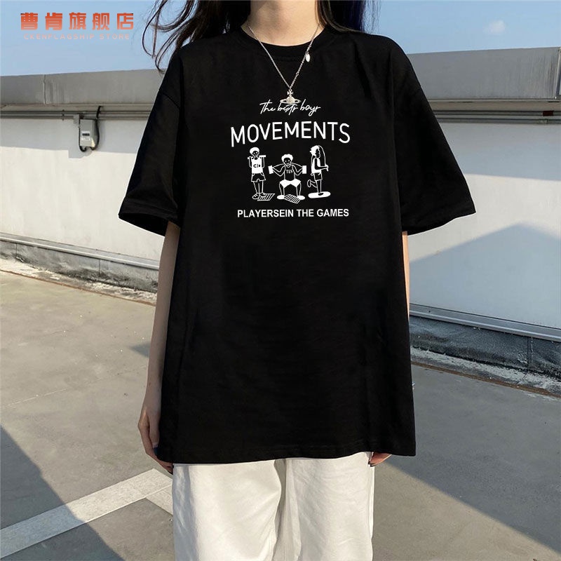 Cken cotton T-shirt women's short sleeved new inshaoharajuku BF loose Korean student half sleeved upper garment