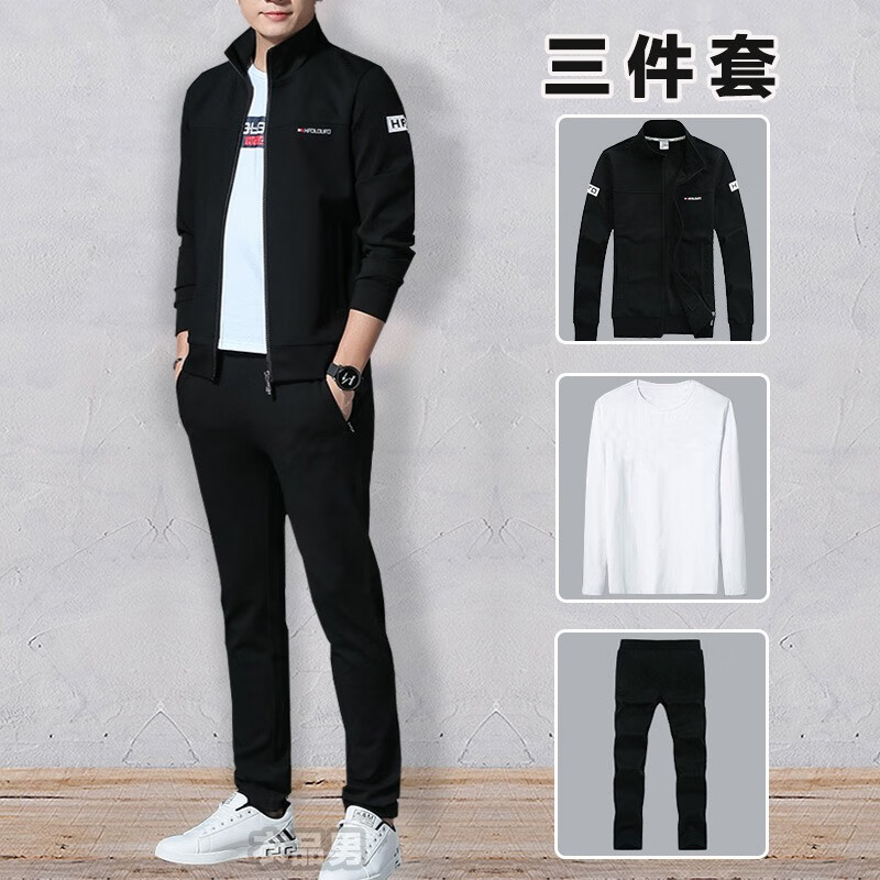[three pieces of clothing] men's casual sports suit new men's wear in autumn and winter men's youth trend fashion casual sports clothes couple's suit