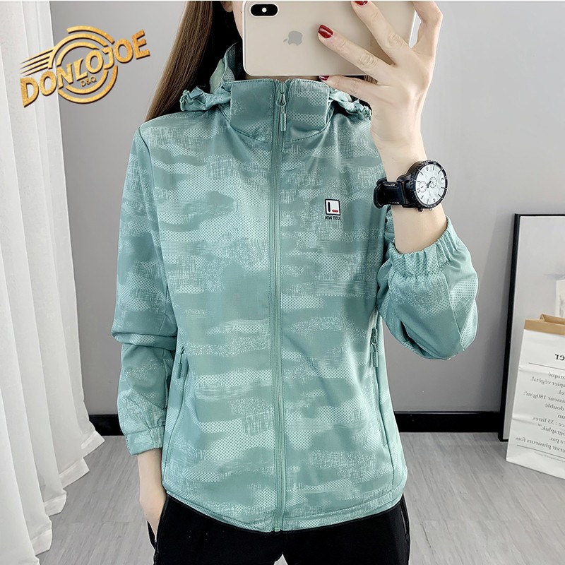 Dunqiao donlojoe brand assault clothes women's spring and autumn thin hooded mountaineering clothes outdoor wind and cold proof camouflage hiking clothes 2021 new style