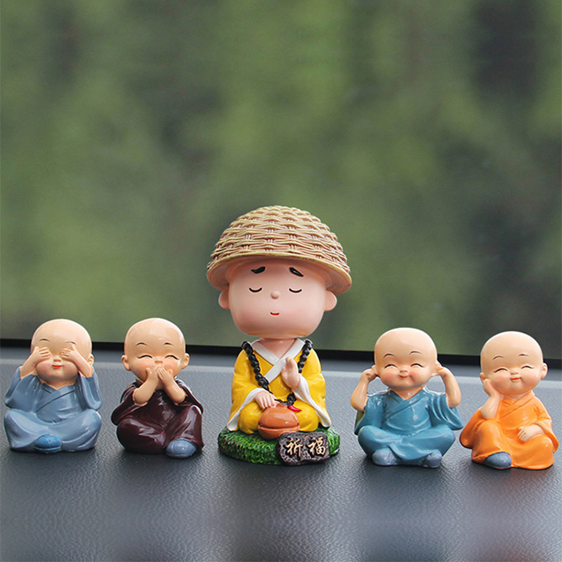 华饰卡通小和尚汽车摆件