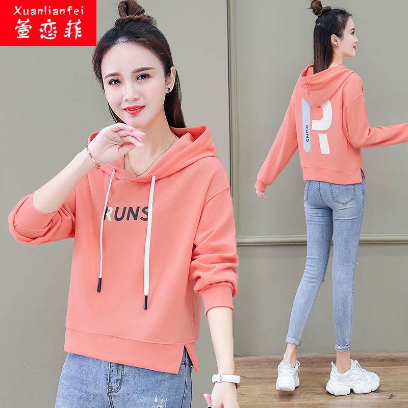 2021 autumn women's wear hoodie with short sleeves