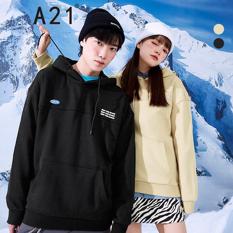 A21 autumn 2021 men's knitted loose hooded off shoulder long sleeve two-color optional couple's same sweater r41132021