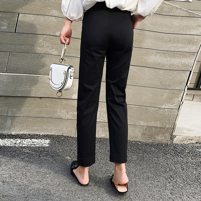 [brand customization] October famous clothes pregnant women's pants new suit pants for work and leisure wear black belly bottomed pants customized by pregnant mothers