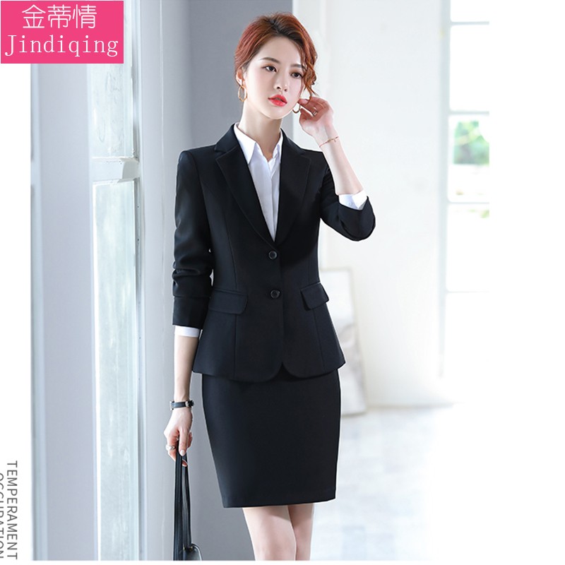 Jindiqing new professional dress women's suit long sleeved small suit women's formal dress work suit interview