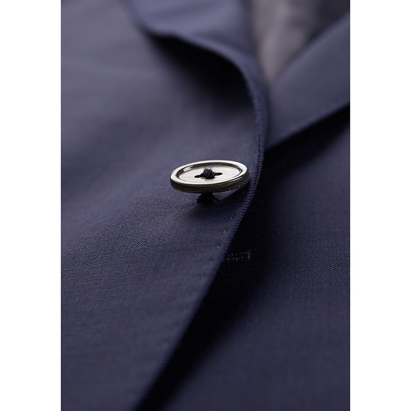 [daily commuting series] LAMPO Blue Leopard all season cotton wool business suit men's dark blue plain super slim suit top