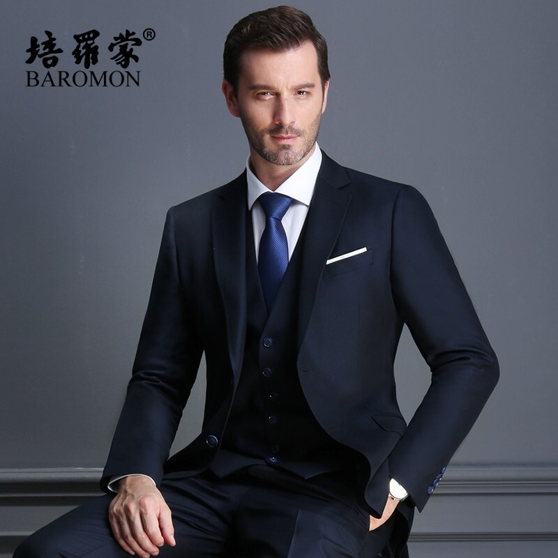 Pelomon suit middle-aged men's business casual suit formal wedding dress suit suit