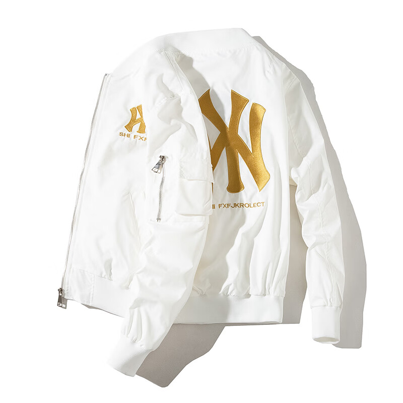 Abxo Hong Kong trendy pilot jacket men's spring and autumn personalized badge embroidered jacket coat 2022 spring new handsome casual versatile Baseball Jacket