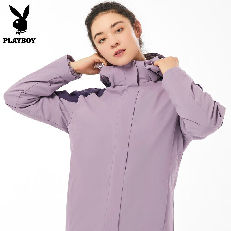 Playboy Playboy stormsuit men's and women's three in one or two-piece jacket thickened warm and windproof suit fleece inner jacket jacket hhlb1855