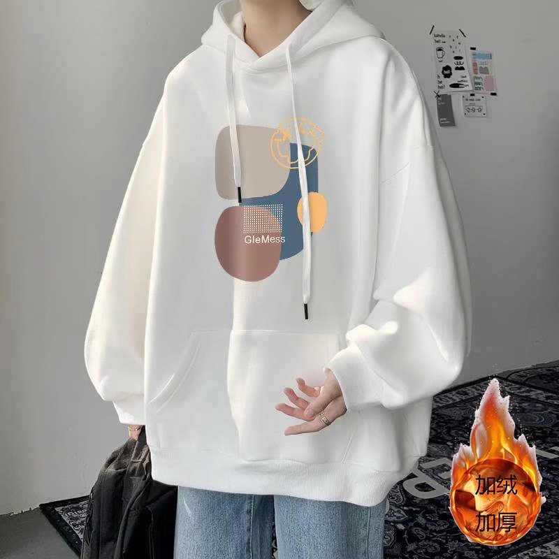 Jiaxiao Jiarong thickened sweater men's hooded loose and versatile jacket men's teenagers 2021 new autumn and winter male students handsome long sleeved clothes men's clothes Korean couple's clothes