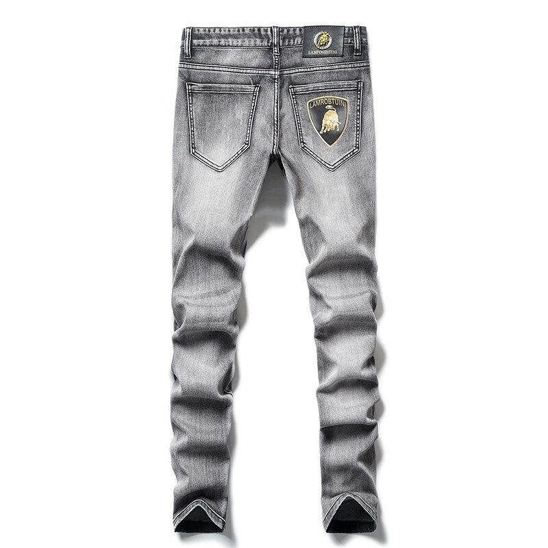 Yuanyipuchao brand jeans men's new autumn and winter Vintage gray Hong Kong comfortable elastic slim fit small feet long pants fashion men's wear