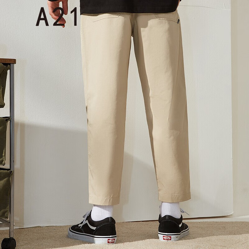 A21 autumn 2021 men's Woven low waist cone nine Leggings men's simple street leisure r41316020 Khaki 27 (165 / 68A)