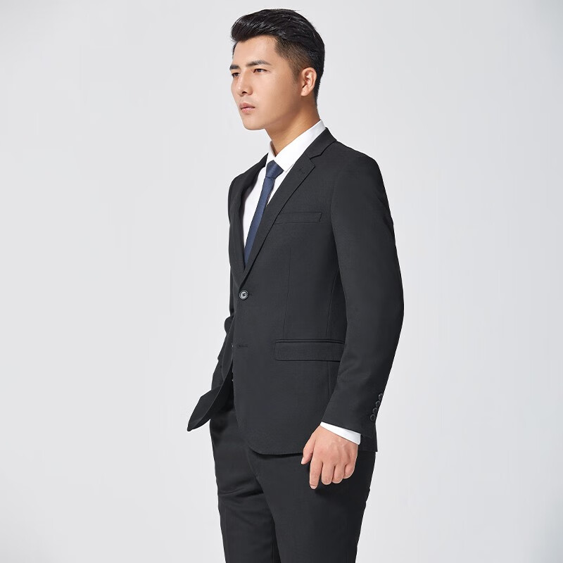 Haipaihaoyu suit suit men's slim fit business suit black business suit white-collar work suit micro elastic groom's best man's suit