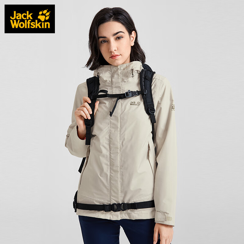 Jack Wolfskin wolf claw official stormsuit women's autumn and winter new outdoor sports windproof and warm fleece liner three in one 5118483