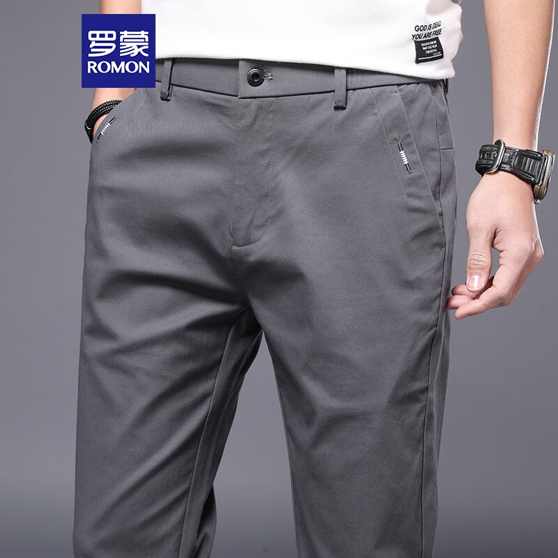 Romon casual pants men's loose straight cotton business casual elastic pants men's ypky8039b