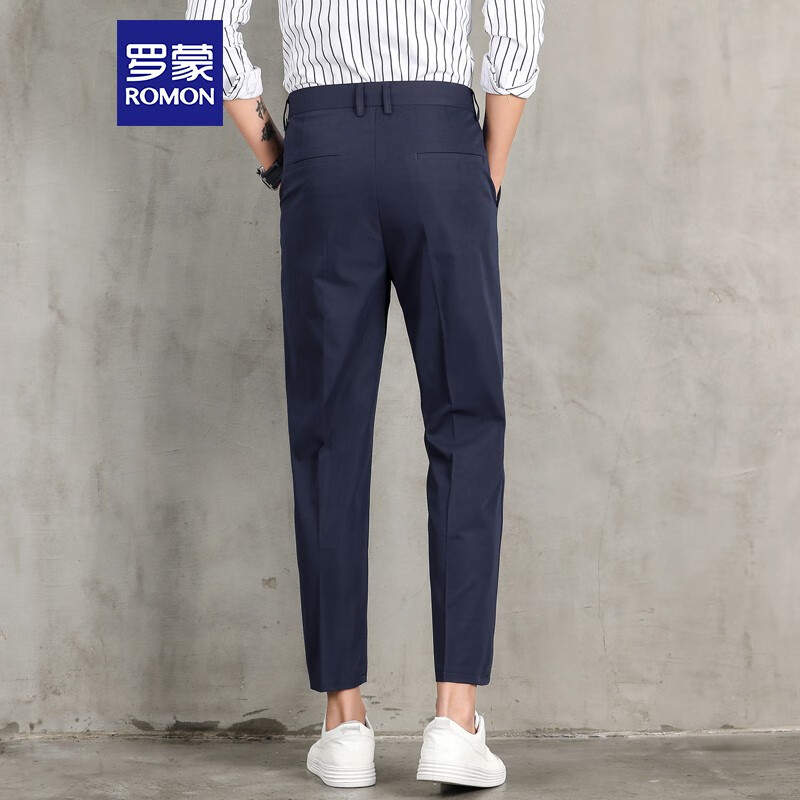 Romon casual pants men's business casual simple comfortable loose straight pants men's cg6066