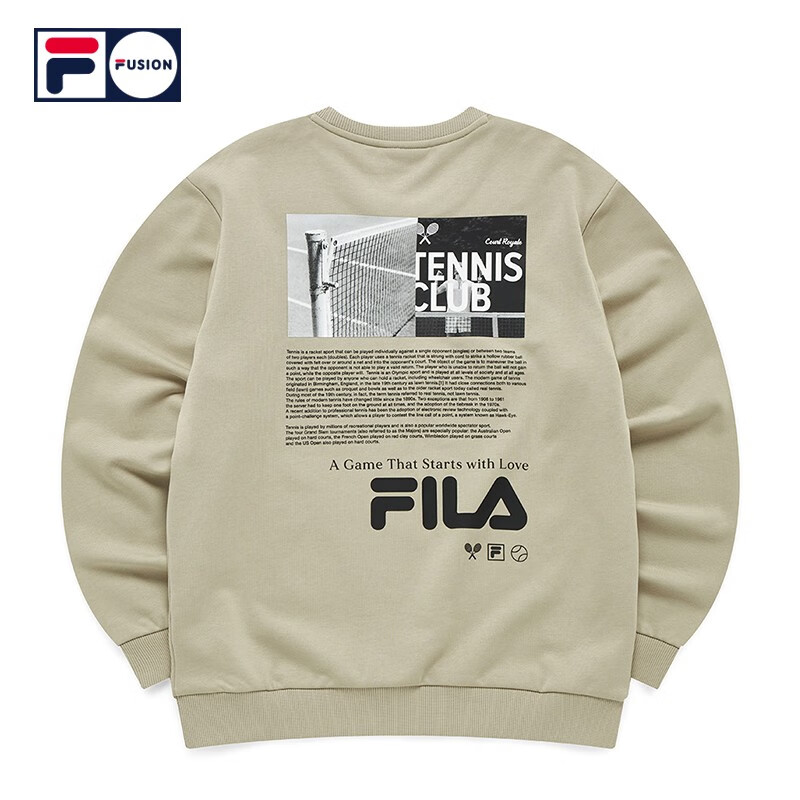 FILA fusion official knitted pullover winter printed tennis sportswear men's