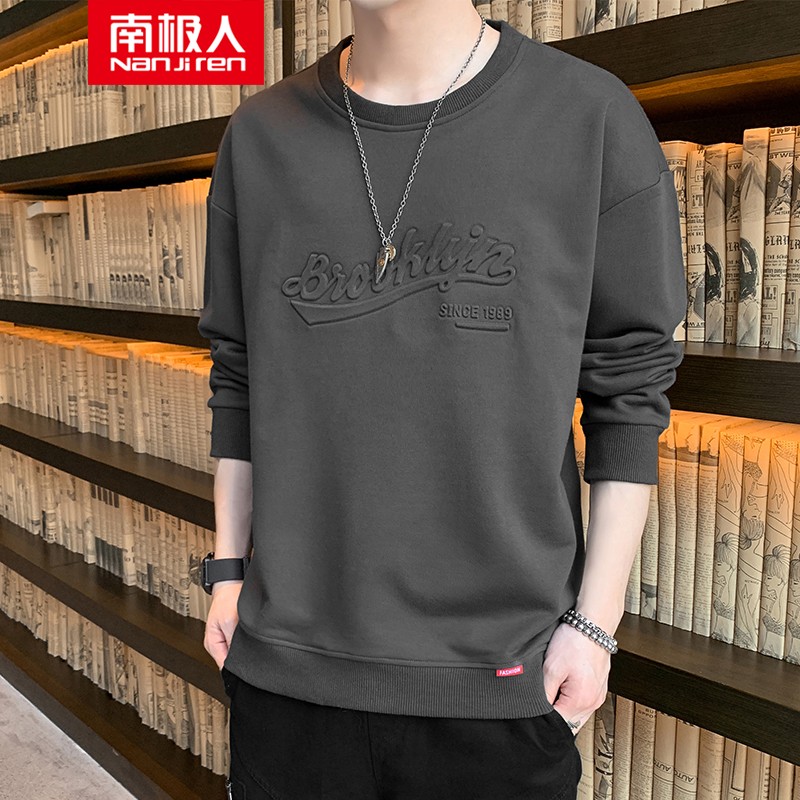Antarctica 2022 spring new sweater men's Korean fashion brand autumn loose and versatile couple casual men's long sleeved T-shirt bottomed shirt student clothes