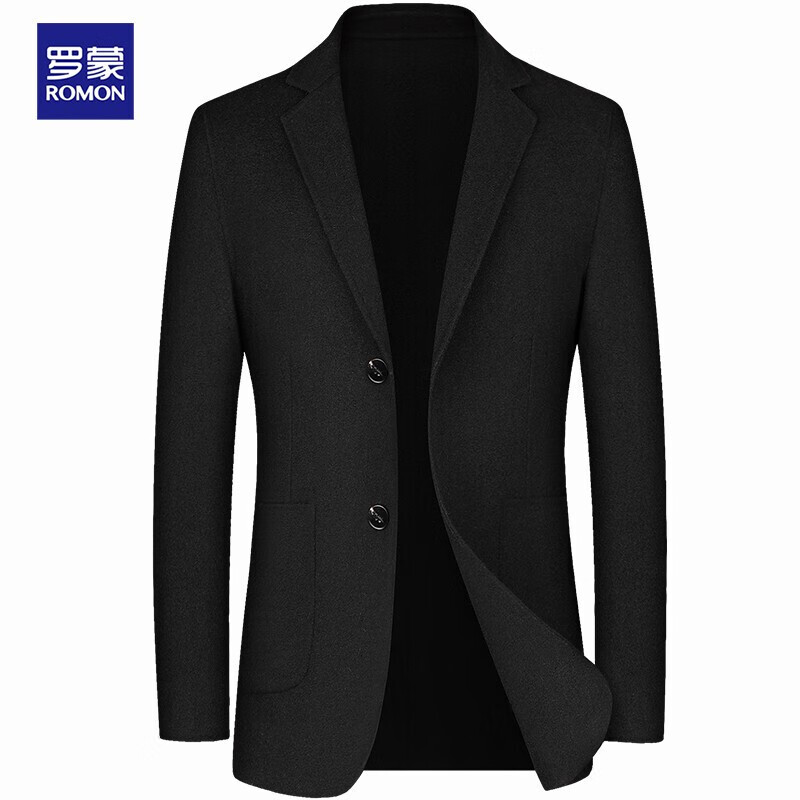 Romon pure wool suit men's Korean version slim fit casual suit coat men's autumn and winter thick youth middle-aged solid color business light luxury double-sided tweed single Western men's wear