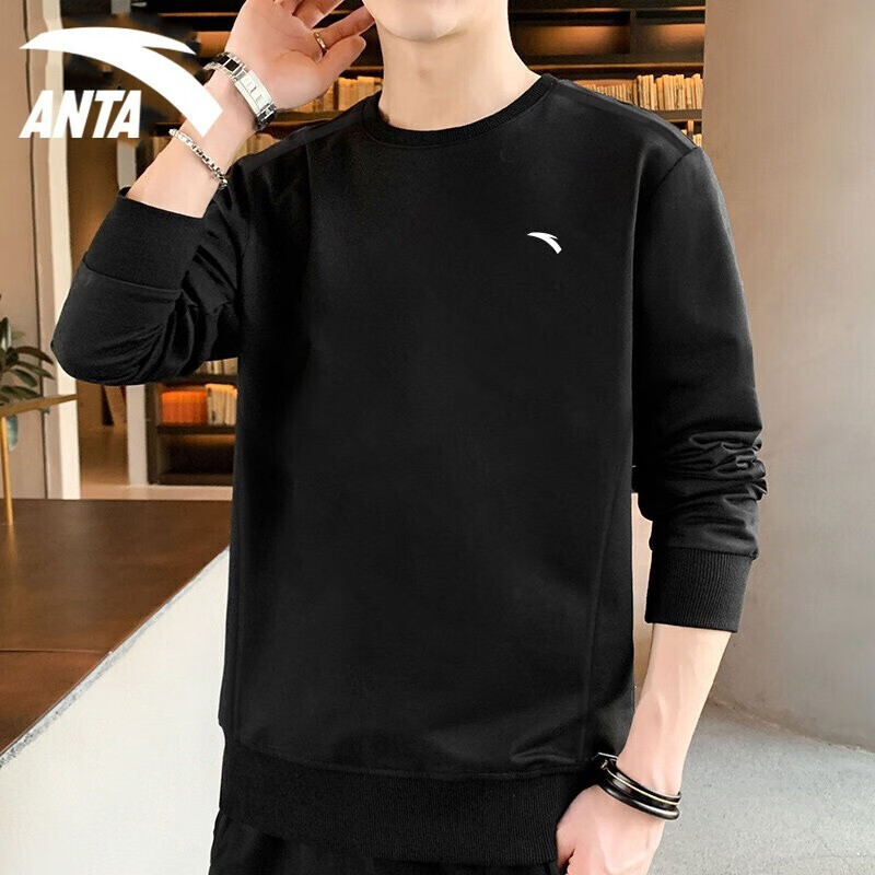 Anta men's clothes 2022 summer new loose and breathable cotton round neck Pullover Korean version solid color shows fashion bottoming tide outdoor running fitness basketball exercise casual sportswear