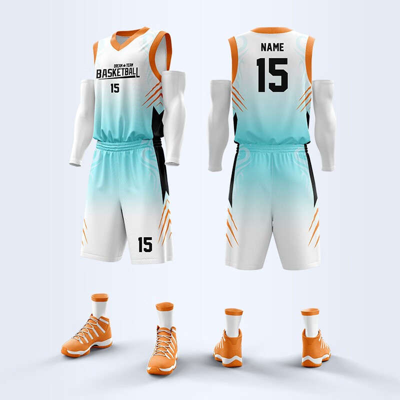 Meiyijia basketball suit men's and women's customized gradient Jersey student competition training team uniform printed DIY quick drying loose sleeveless vest one piece customized