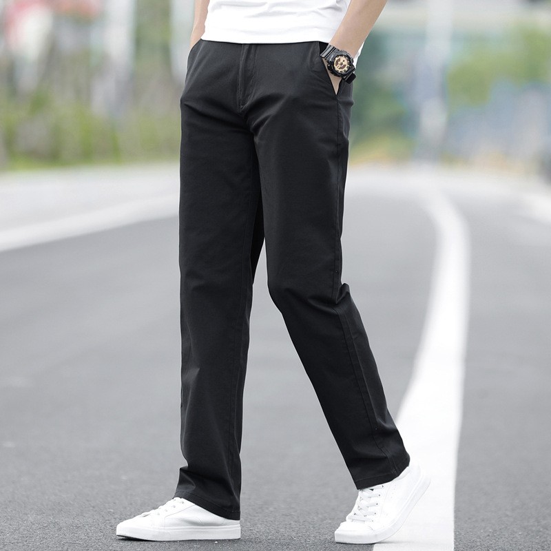 [two pieces] Playboy casual pants men's spring and autumn Korean version work clothes pants men's fashion elastic business men's pants tide brand straight tube youth slim fit men's Pants Large