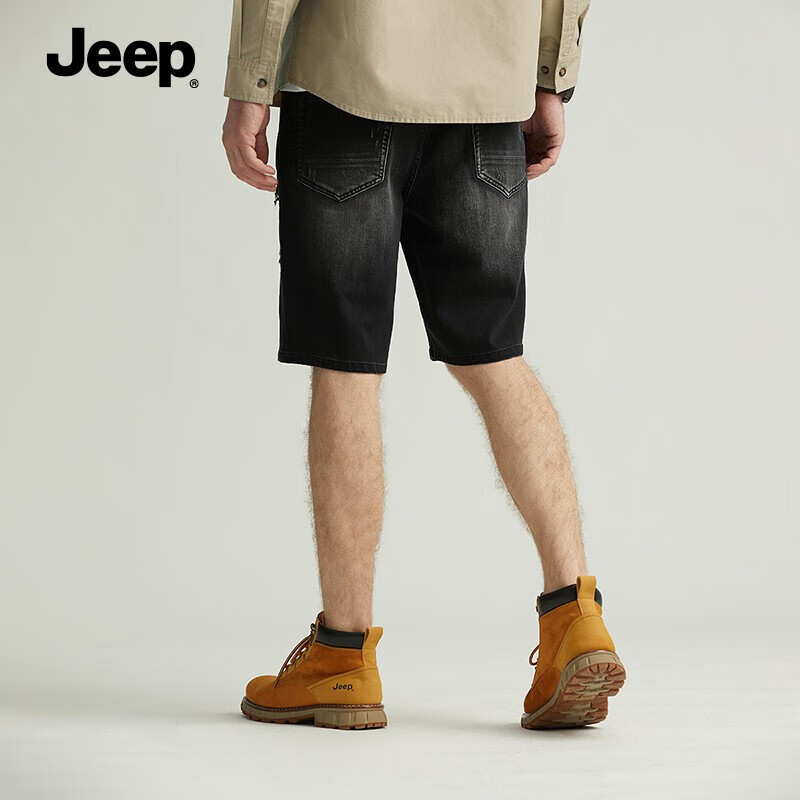 Jeep jeans men 2022 summer youth fashion versatile loose simple hole denim shorts men p222mwn255