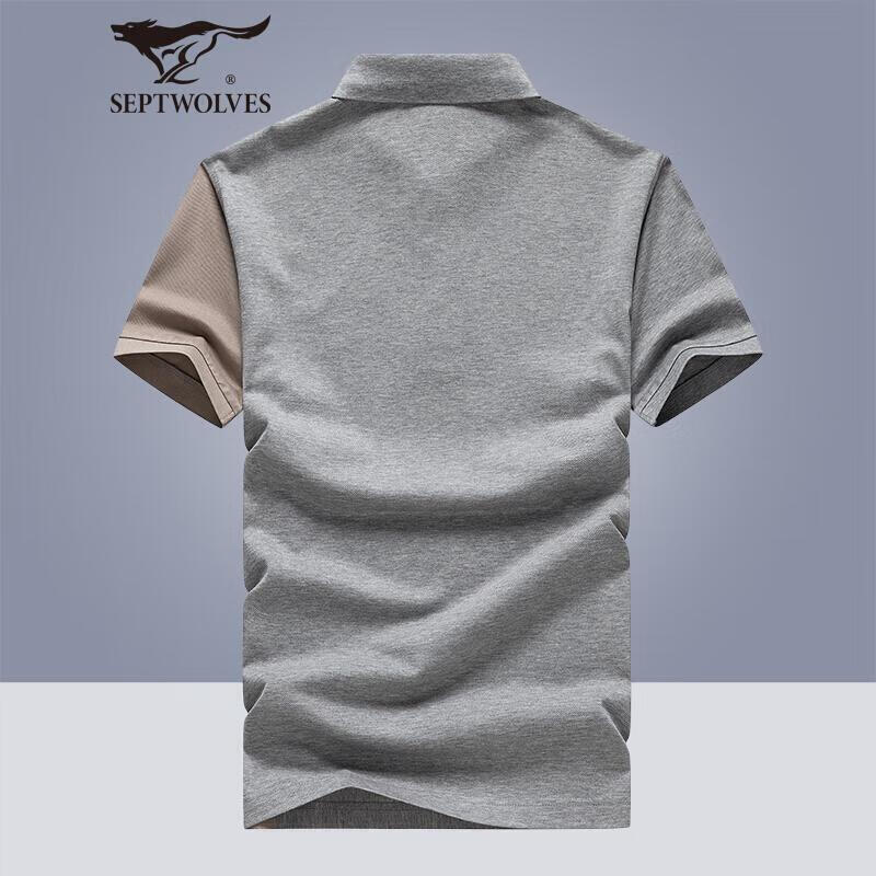 Seven wolves short sleeve t-shirt men's 2021 summer cool mercerized cotton Lapel fashion casual comfortable breathable Top Men's wear