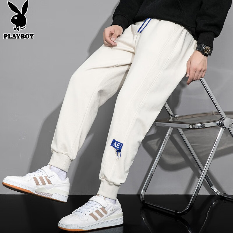 Playboy Leggings men's casual pants 2022 summer new Korean fashion small foot versatile long pants young men's handsome Harlan pants