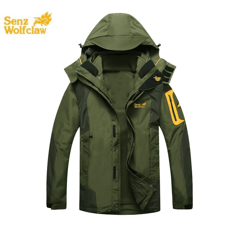 Senzhou wolf claw three in one assault suit men's outdoor autumn and winter warm, windproof and waterproof couple's wear riding Plush thickened coat fleece jacket inner liner two-piece suit mountaineering suit detachable
