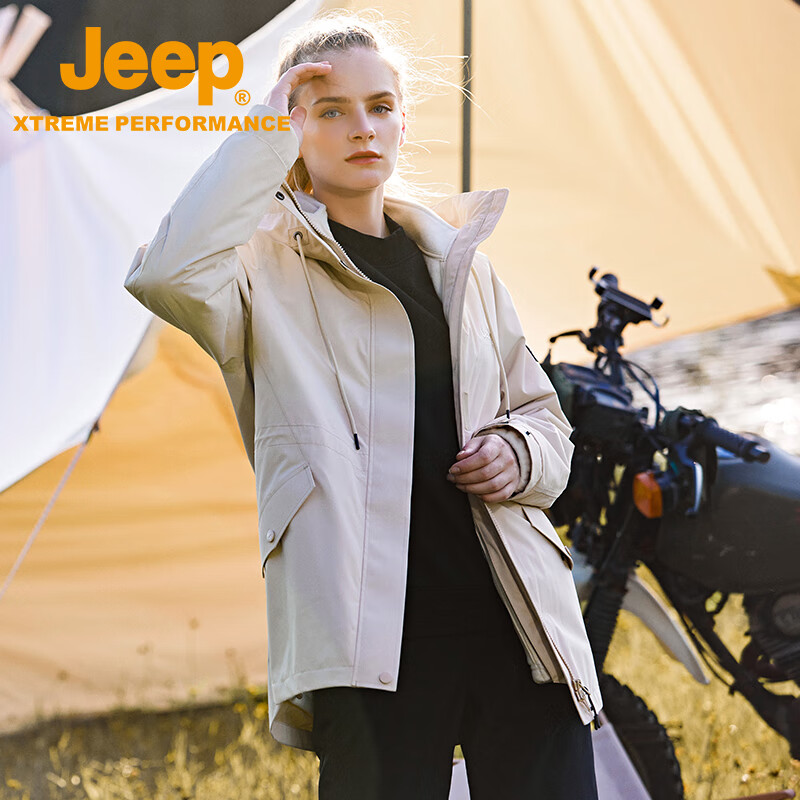 [official flagship] Jeep (Jeep) outdoor new assault clothes and trousers women's three in one detachable fleece liner waterproof and windproof mountaineering clothes