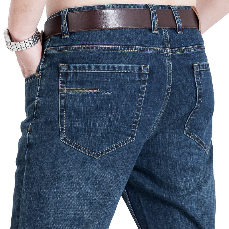 Jeep Jeep spring jeans men's 2022 new business casual straight tube loose men's thick pants