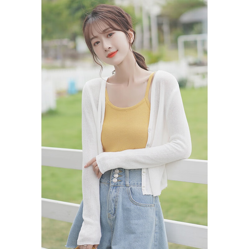 Summer coat women's thin style girls' anti drying clothes knitwear top with cardigan long sleeved blouse