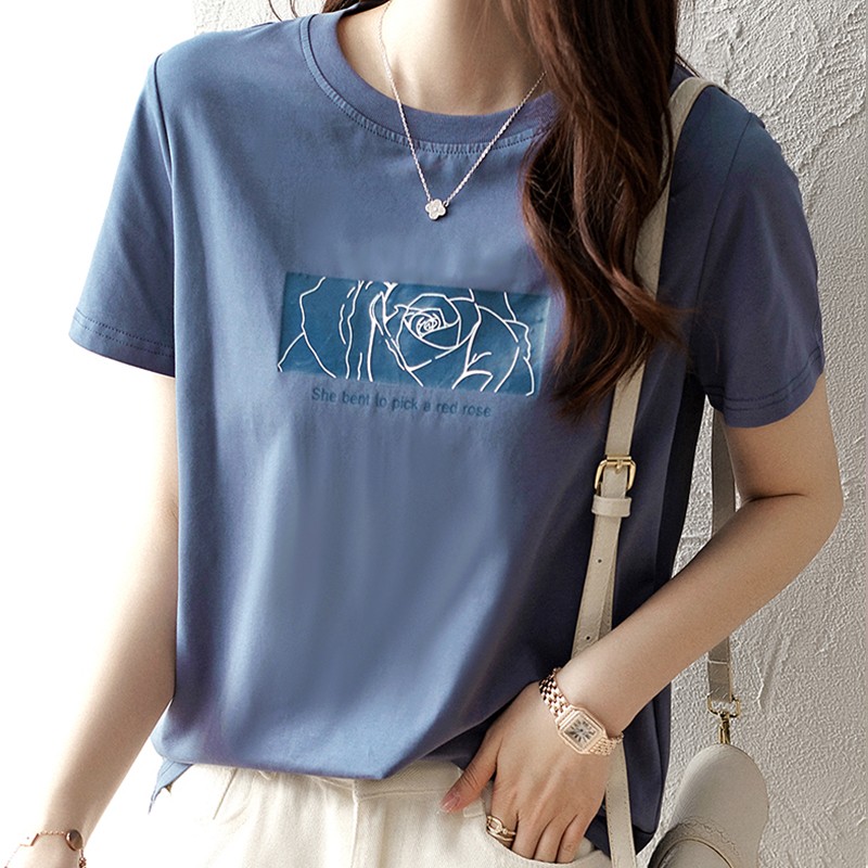 Red Dragonfly short sleeved T-shirt women's early spring and summer 2022 new Korean round neck fashion women's T-Shirt Top versatile trend