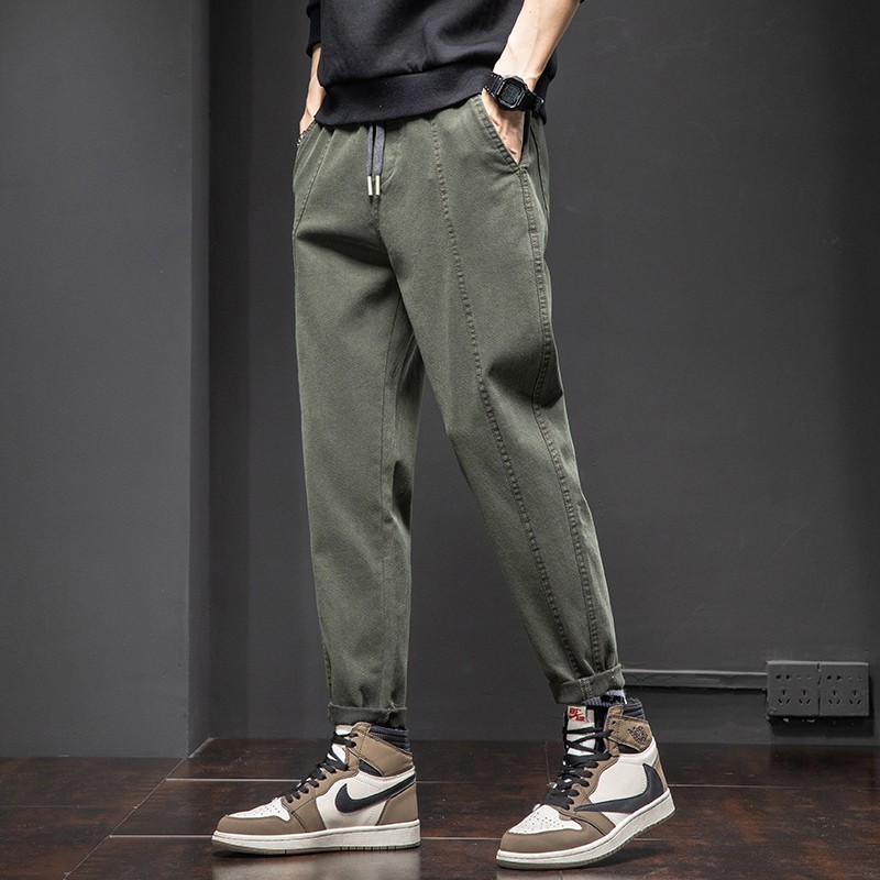 Casual pants men's spring and summer pants men's loose straight pants fashion brand trend versatile sports ruffian handsome work clothes men's pants Xiao Xueling