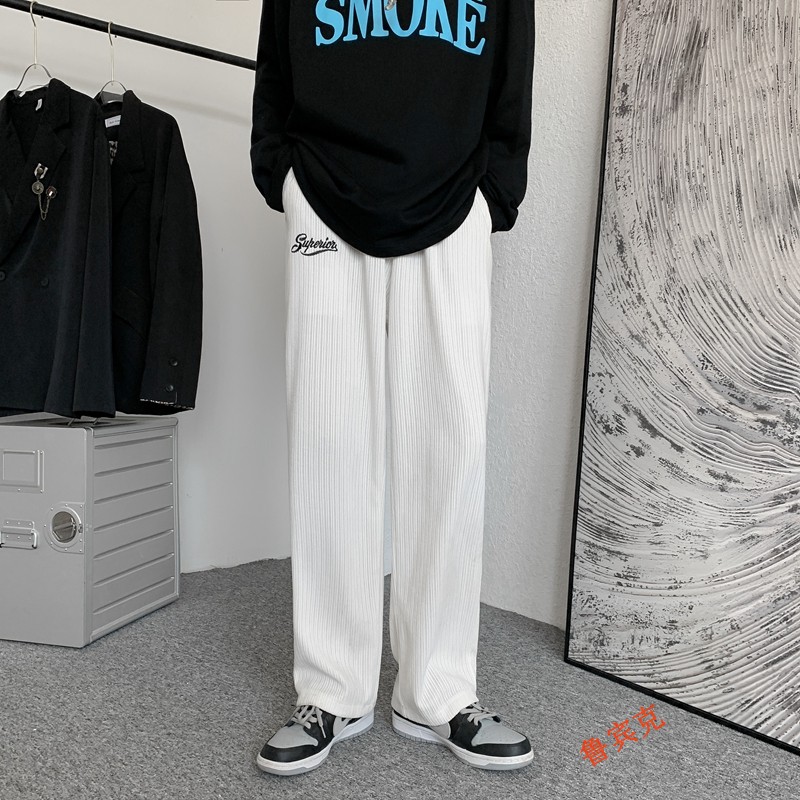 Rubink corduroy pants men's 2021 spring new fashion Hong Kong style national fashion men's wear joint name loose straight pants retro vertical feeling versatile casual pants men's Rubink corduroy pants men's 2021 spring new fashion Hong Kong style national fashion men's wear joint name loose straight pants retro vertical feeling versatile casual pants men's