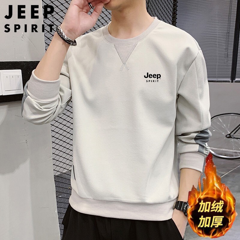 Jeep Jeep sweater men's lovers' wear spring and summer men's wear joint trend T-shirt jacket bottomed shirt round neck casual loose sports outdoor large size thin shirt clothes long sleeve t-shirt men