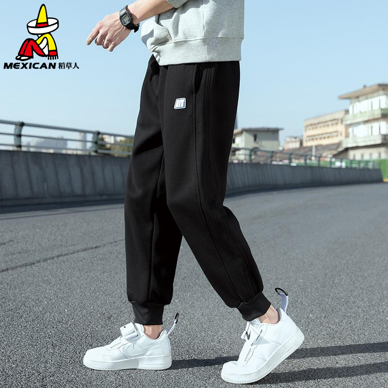 Scarecrow Maxican casual pants men's spring and autumn Korean style loose pants men's rope tie sports small foot nine Leggings men's Leggings men's pants