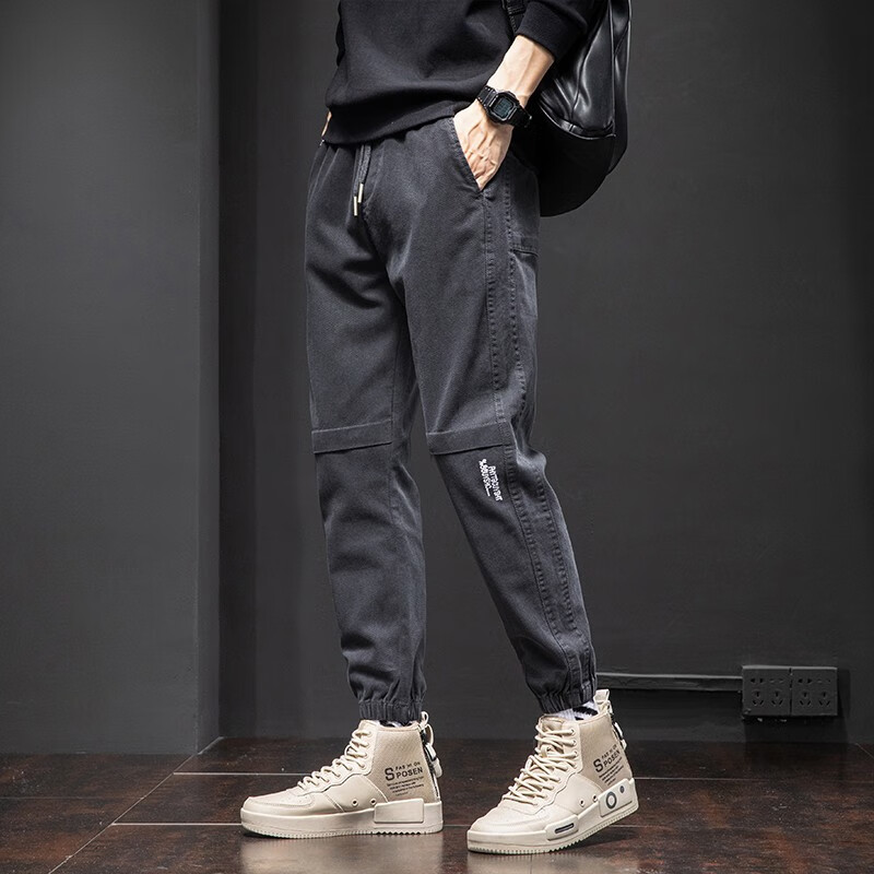 Babiboy Plush thickened sweatpants men's loose Leggings casual pants 2021 autumn and winter work clothes pants tide brand guard pants Babiboy Plush thickened sweatpants men's loose Leggings casual pants 2021 autumn and winter work clothes pants tide brand guard pants